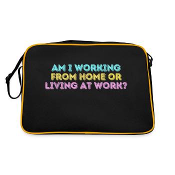Am i working from home or living at work funny - Retro Bag - black/gold - Back