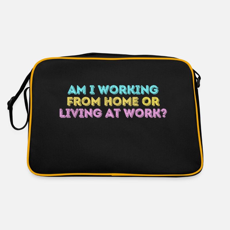 Arbeite ich von zu Hause aus oder lebe ich bei der Arbeit lustig Retro Tasche