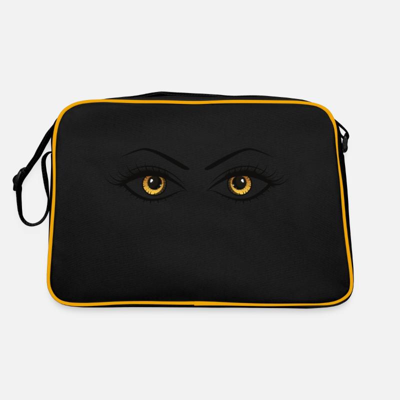 braune Augen - Retro Tasche - Schwarz/Gold