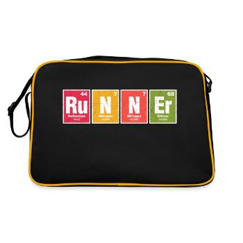 chemical elements runner Design for a witty joke - Retro Bag - black/gold - Back
