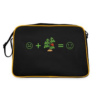 Tomato Plants Make Happy, Funny Tomato Gardening - Retro Tasche - Schwarz/Gold - Hinten