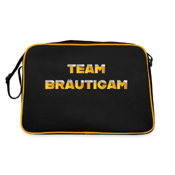 Team Bräutigam - Retro Tasche - Schwarz/Gold - Hinten