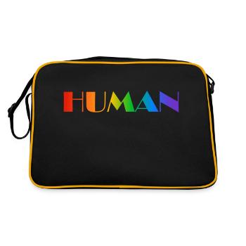 Human rainbow text LGBTQ pride - Retro Bag - black/gold - Back