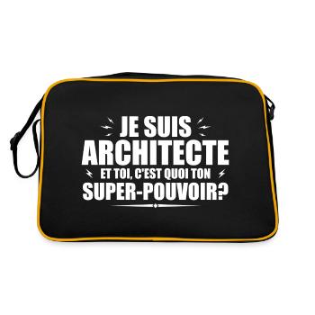 Je suis Architecte. C'est quoi ton super pouvoir ? - Sac Retro - noir/or - Dos