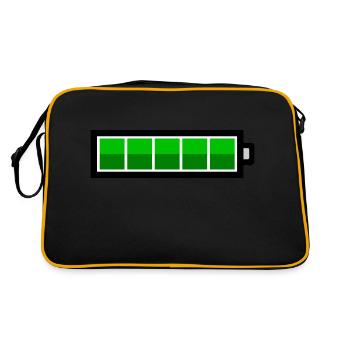 vollem Akku - Retro Tasche - Schwarz/Gold - Hinten