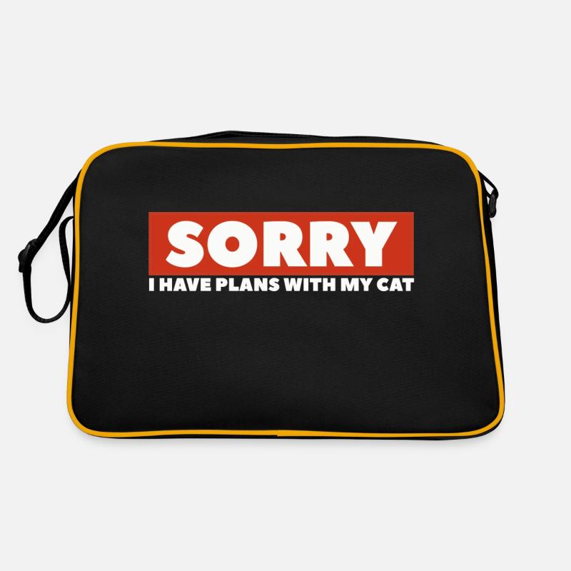 Cat man / cat / Funny cat saying - Retro Bag - black/gold