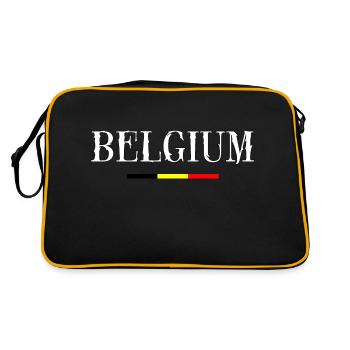 BELGIUM! Belgique, België, Belgien, Belgiek - Sac Retro - noir/or - Dos