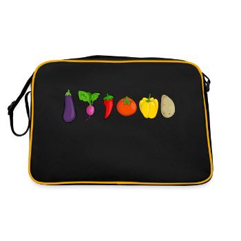 Gemüse - Retro Tasche - Schwarz/Gold - Hinten