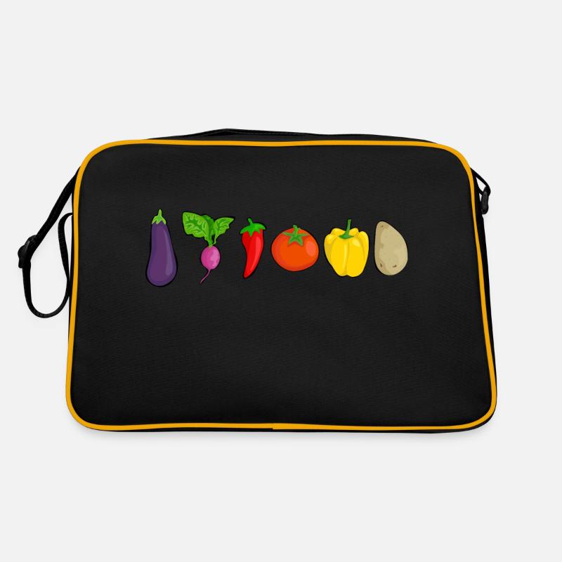 Gemüse - Retro Tasche - Schwarz/Gold