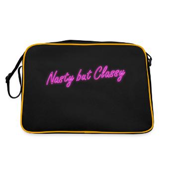 Neon Naughty by classy lettering - Retro Bag - black/gold - Back