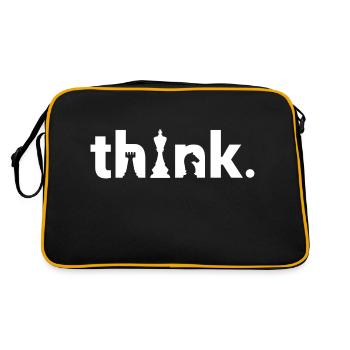 Tshirt noir Jeu d'échecs : think - Sac Retro - noir/or - Dos