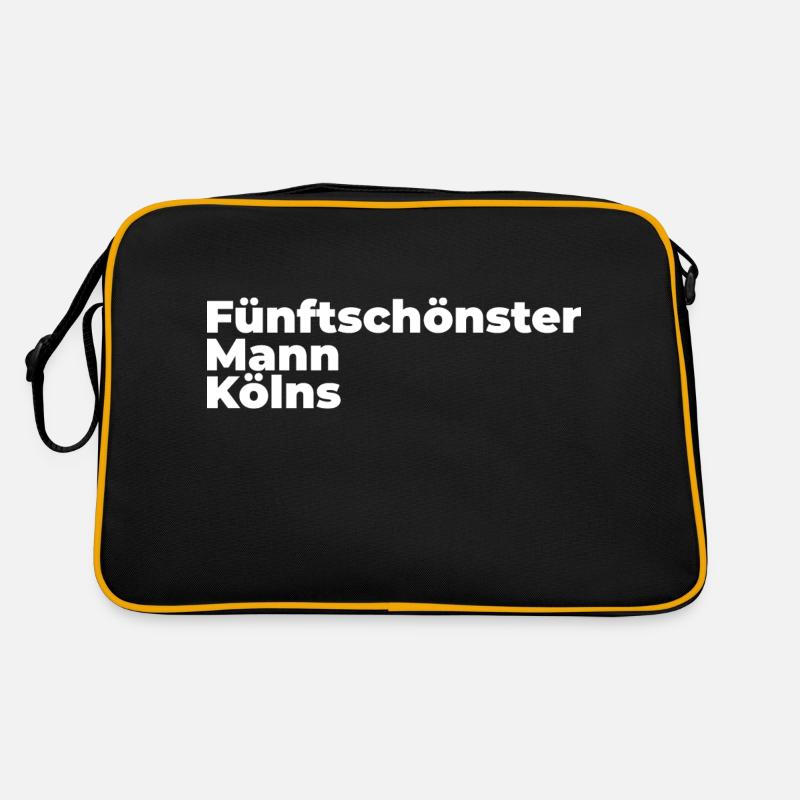 Fünftschönster Mann Kölns - Retro Tasche - Schwarz/Gold