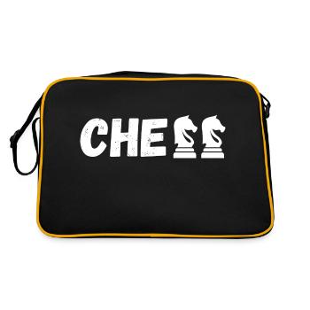 Schach Geschenk Schachspiel Shirt Schachmatt König - Retro Tasche - Schwarz/Gold - Hinten