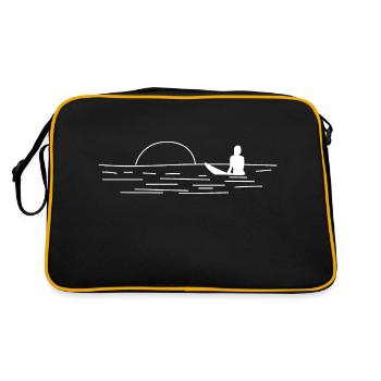 Surfing Surfboard Surfer Geschenksidee - Retro Tasche - Schwarz/Gold - Hinten