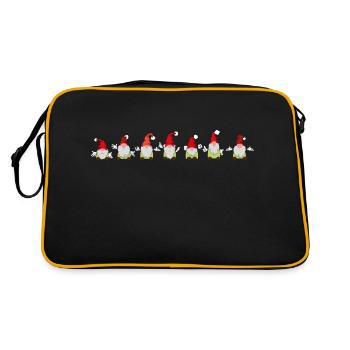 seven Christmas elves - Retro Bag - black/gold - Back