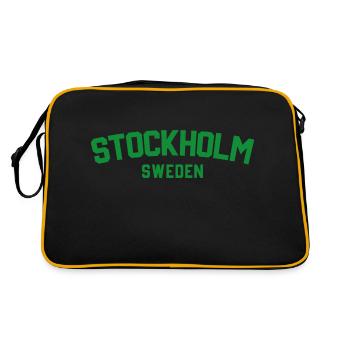 Stockholm, Suède - Sac Retro - noir/or - Dos