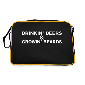 Drinkin Beers & Growin Beards - Sac Retro - noir/or - Dos