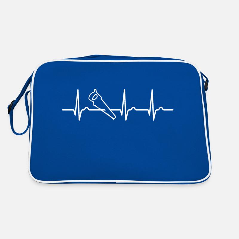 Courbe ECG - courbe cardiaque - charpentier - scie - bois Sac Retro