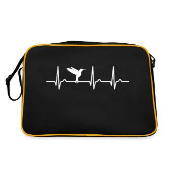 Courbe ECG - courbe cardiaque - pouls - colibri - nature - Sac Retro - noir/or - Dos