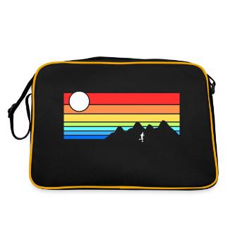 Trailrunning Crosslauf Traillauf Trailrunner Idee - Retro Tasche - Schwarz/Gold - Hinten