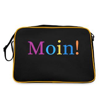 Moin! - Retro Tasche - Schwarz/Gold - Hinten