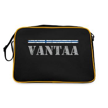 Vantaa - Retro Tasche - Schwarz/Gold - Hinten