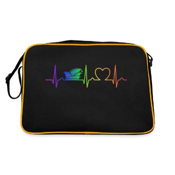 Courbe de coeur - Casquette de fou - Arc-en-ciel - Carnaval - Sac Retro - noir/or - Dos