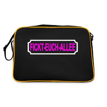 Fickt-euch-alle - Retro Tasche - Schwarz/Gold - Hinten