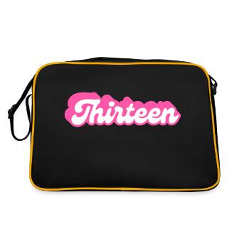 Thirteen Birthday - 13th Birthday Retro Pink - Retro Bag - black/gold - Back