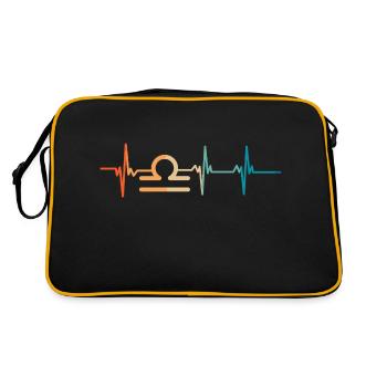 Libra Star Sign Heartbeat - Retro Bag - black/gold - Back