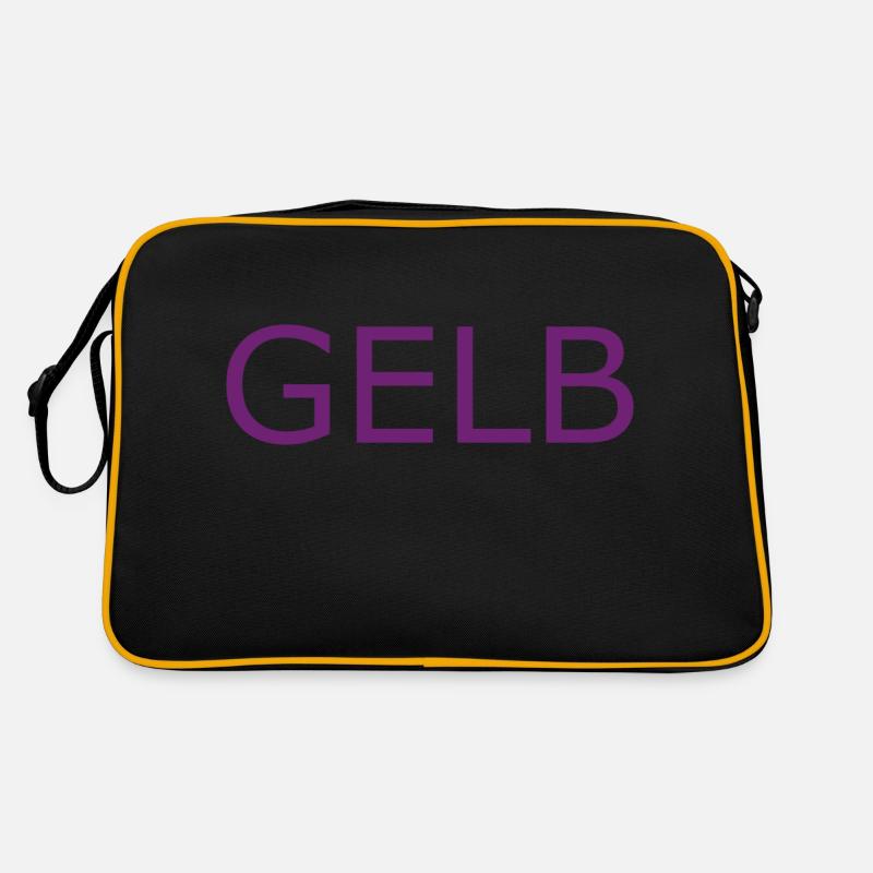 GELB in LILA - Retro Tasche - Schwarz/Gold
