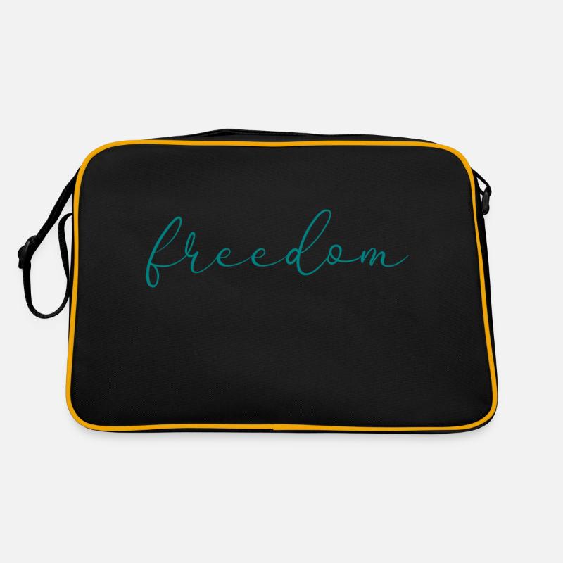Freiheit - Retro Tasche - Schwarz/Gold