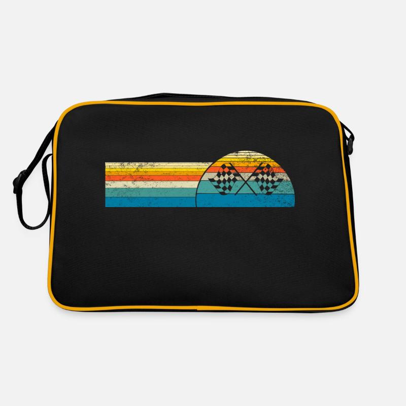 Drapeau de course Drapeau symbole icône Voitures Illustration Sac Retro