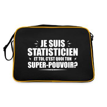 Je suis Statisticien. C'est quoi ton super pouvoir - Sac Retro - noir/or - Dos