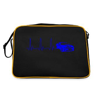ECG HEART LINE AUTO blue - Retro Bag - black/gold - Back