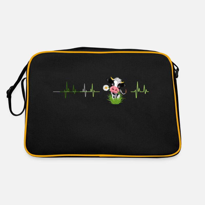 Fréquence des vaches - Sac Retro - noir/or