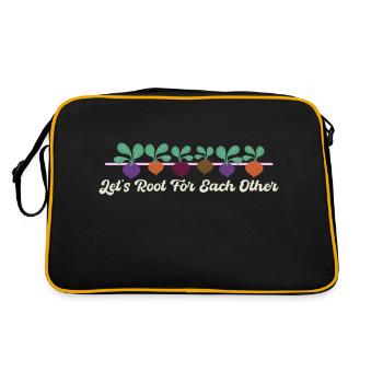 Wir wollen uns gegenseitig unterstützen und die - Retro Tasche - Schwarz/Gold - Hinten