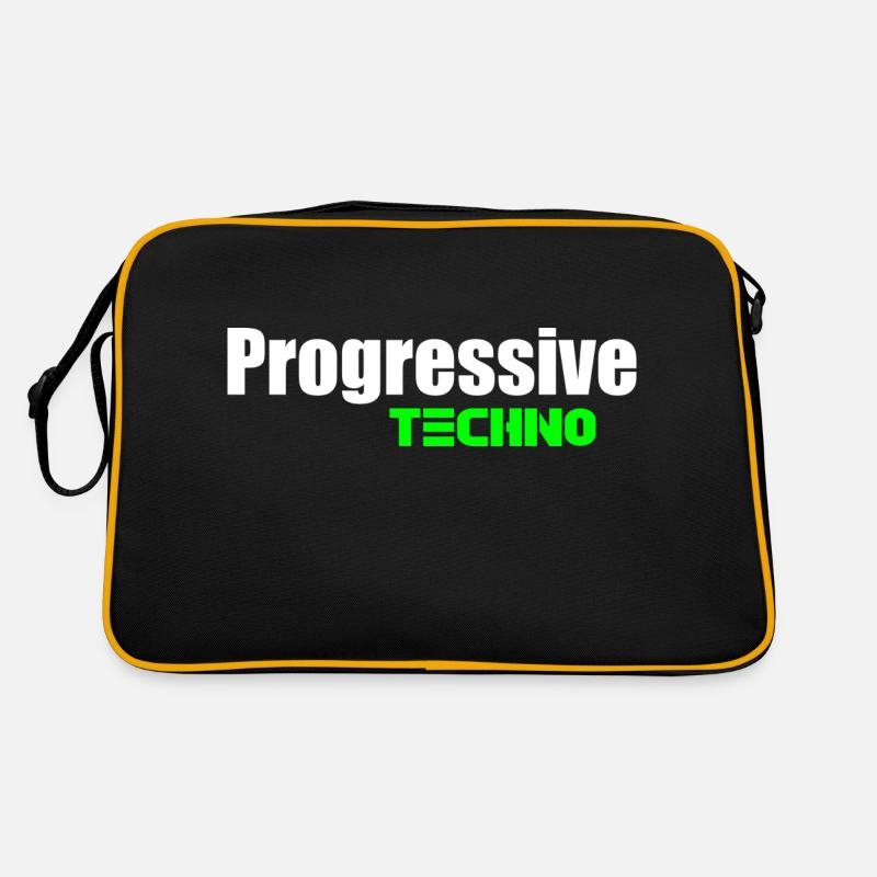 Progressiver Techno - Retro Tasche - Schwarz/Gold