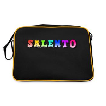 Farbenfroher Salento - Retro Tasche - Schwarz/Gold - Hinten