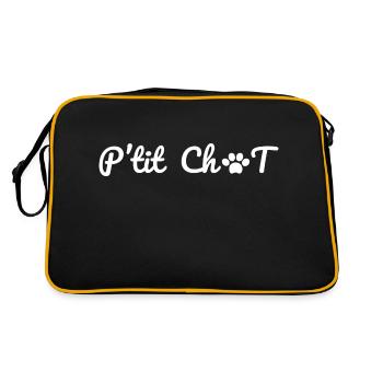 Petit chat -t-shirt famille chat assorti - Sac Retro - noir/or - Dos