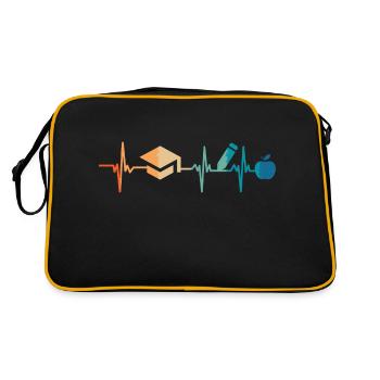 Battement de cœur enseignement - Sac Retro - noir/or - Dos