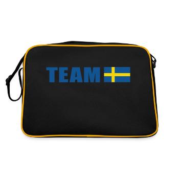 Support-Team Schweden - Retro Tasche - Schwarz/Gold - Hinten