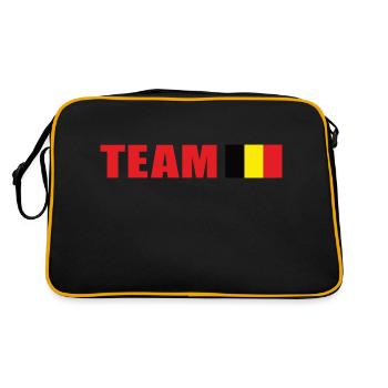 Support-Team Belgien - Retro Tasche - Schwarz/Gold - Hinten