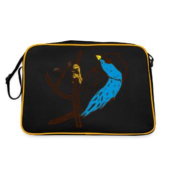 Illustration d'oiseau mignon - Sac Retro - noir/or - Dos