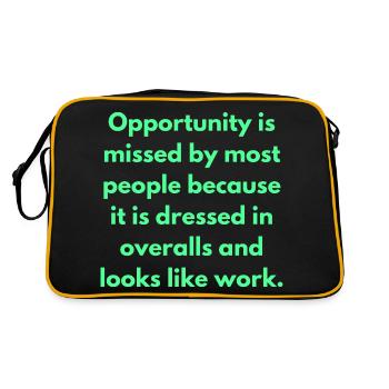Opportunity Is Missed By Most People... - Retro Bag - black/gold - Back