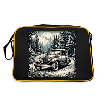 Car / Vehicle / Passenger Car / Mobile / Old Timer / Driving - Retro Bag - black/gold - Back