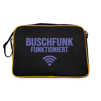 very peri buschfunk lästerschwester funkt - Retro Tasche - Schwarz/Gold - Hinten