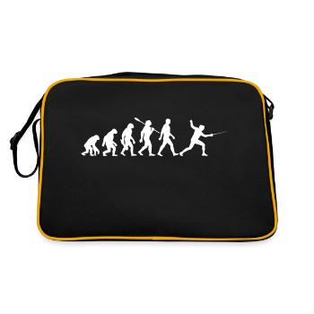 Evolution - Fechten - Fechter - Kampfsport - Retro Tasche - Schwarz/Gold - Hinten