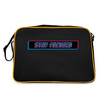 stay focused 3d blurred logo red bar of the - Retro Bag - black/gold - Back