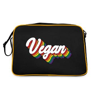 Arc-en-ciel végétalien - Sac Retro - noir/or - Dos